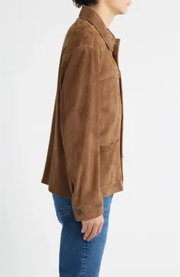 FRAME FRAME Suede Chore Coat in Caramel — Men Autumn brown Outerwear