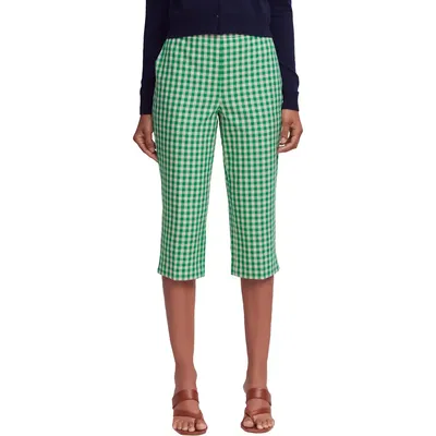Boden Boden Capri Pants in Rich Emerald Gingham — Women Spring green Pants