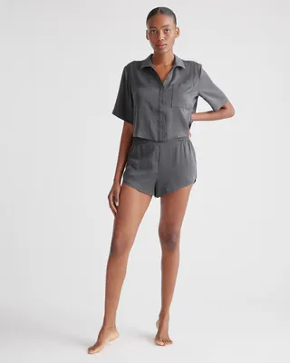 Quince Quince | Women's Pajama Shorts in Charcoal — Women Winter navy Pajamas & Sleepwear