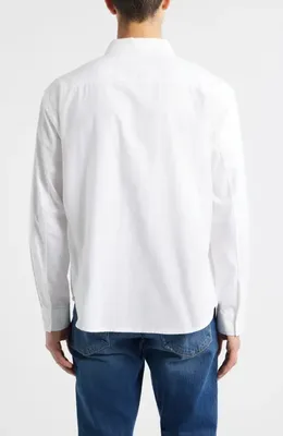FRAME FRAME Cotton Oxford Button-Down Shirt in White — Men Winter white Tops