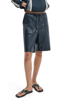 rag & bone rag & bone Claire Faux Leather Shorts in Navy — Women Winter navy Shorts