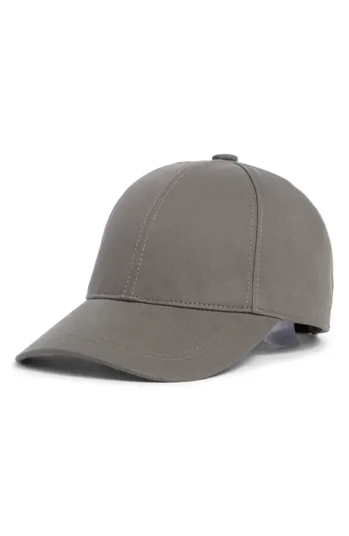 Vince Vince Lux Adjustable 6-Panel Cotton Gabardine Baseball Cap in Charcoal — Men Winter grey Accessories