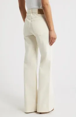 rag & bone rag & bone Ruby Flare Jeans in Ecru — Women Winter white Pants