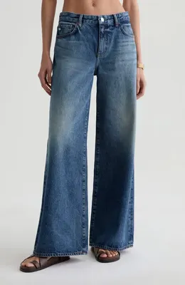 AG AG Saige High Waist Wide Leg Jeans in Nostalgia — Women Summer blue Pants