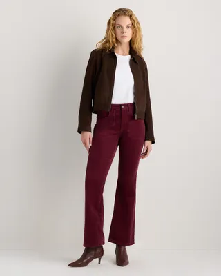 Quince Quince | Women's Organic Stretch Corduroy Flare Pants in Barolo Burgundy — Women Autumn burgundy Trousers & Chinos