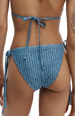 rag & bone rag & bone Miramar Faux Denim Bikini Bottoms in Indigo — Women Summer blue Swimwear