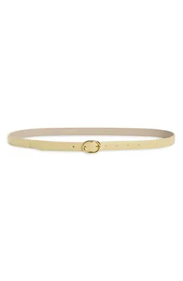 Vince Vince Stitched Leather Belt in Butter — Women Spring ivory Accessories
