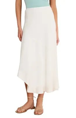 NIC+ZOE NIC+ZOE Long Engagement Rumba Linen Blend Skirt in Paper White — Women Winter white Skirts
