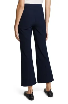 Theory Theory Pintuck Cotton Blend Kick Flare Pants in Midnight Navy — Women Winter navy Pants