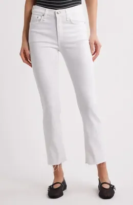 rag & bone rag & bone Flexi Peyton Raw Hem Ankle Bootcut Jeans in Optic White — Women Winter white Pants