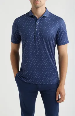 johnnie-O johnnie-O Neon 'Mingo Featherweight Performance Polo in Navy — Men Winter navy Tops