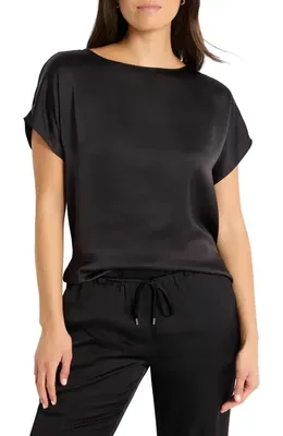 NIC+ZOE NIC+ZOE Day Gloss Shirt in Black Onyx — Women Winter black Tops