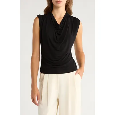 Vince Vince Cowl Neck Sleeveless Top in Black — Women Winter black Tops