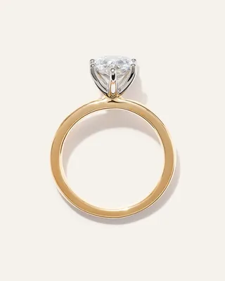 Quince Quince | Women's Lab Grown Diamond Pear Comfort Fit Engagement Ring 2.5ct in Yellow Gold — Women Spring gold Accessories
