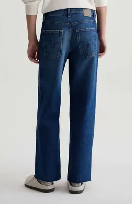 AG AG Saige Raw Hem Ankle Wide Leg Jeans in Watermist — Women Winter navy Jeans & Denim