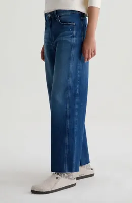 AG AG Saige Raw Hem Ankle Wide Leg Jeans in Watermist — Women Winter navy Jeans & Denim