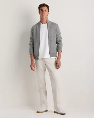 Quince Quince | Men's 100% Reversible Cashmere Full Zip Sweater in Heather Grey/Charcoal in Heather Grey/Charcoal — Men Summer Tops