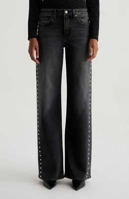 AG AG Adria Stud Wide Leg Jeans in Immensity — Women Winter black Pants