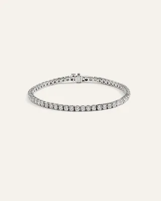 Quince Quince Women's 14K Gold Lab Grown Diamond Tennis Bracelet 5ctw in White Gold — Women Summer white Accessories