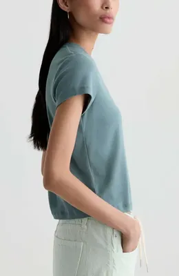AG AG Sadie Crop T-Shirt in Cheers Hour — Women Summer teal Tops