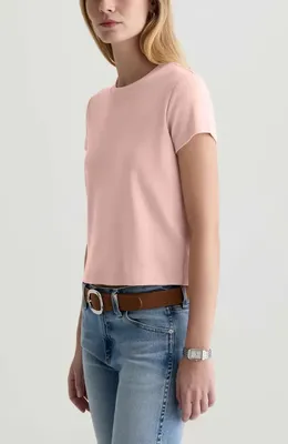 AG AG Sadie Crop T-Shirt in Sparkling Rose — Women Spring pink Tops