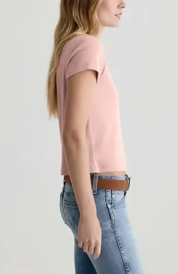 AG AG Sadie Crop T-Shirt in Sparkling Rose — Women Spring pink Tops