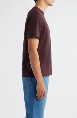 FRAME FRAME Short Sleeve Light Cotton Tee in Burgundy — Men Autumn chocolate T-Shirts & Tees