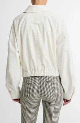 Vince Vince Cotton Bomber Jacket in Chalk — Women Winter white Outerwear