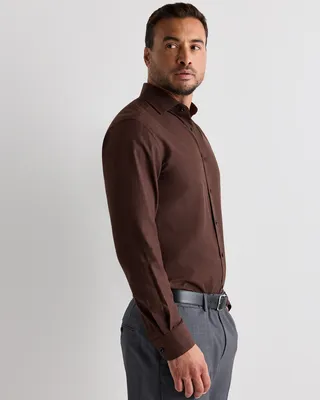 Quince Quince | Men's Cashmere Dress Shirt in Coffee Bean Brown — Men Autumn black Dress Shirts
