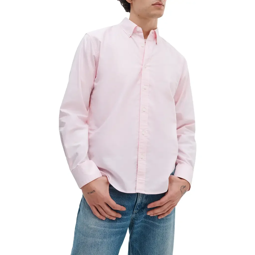 rag & bone rag & bone Classic Fit Oxford Button-Down Shirt in Pink — Men Spring pink Tops