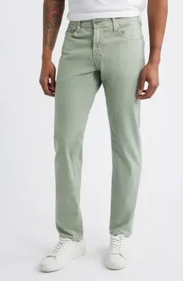 AG AG Tellis Stretch Sateen Modern Slim Pants in Sulfur Matcha Latte — Men Spring ivory Pants