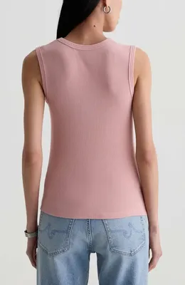 AG AG Miah Cutout Sleeveless Top in Sparkling Rose — Women Spring pink Tops