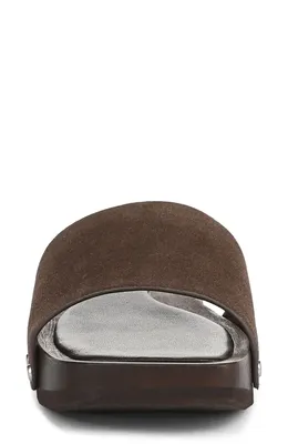 Vince Vince Barbara Slide Sandal in Dark Mocha — Women Autumn chocolate Shoes
