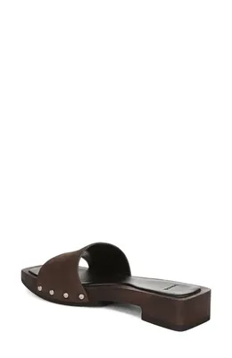 Vince Vince Barbara Slide Sandal in Dark Mocha — Women Autumn chocolate Shoes