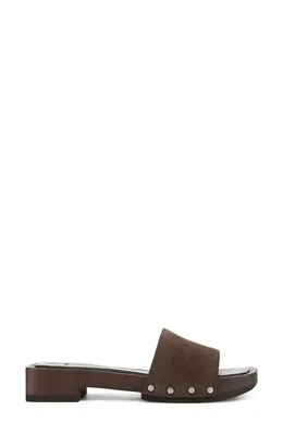 Vince Vince Barbara Slide Sandal in Dark Mocha — Women Autumn chocolate Shoes