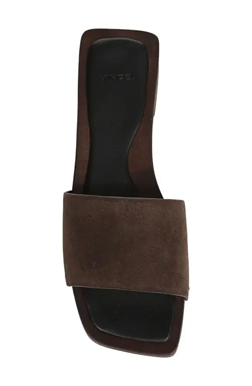 Vince Vince Barbara Slide Sandal in Dark Mocha — Women Autumn chocolate Shoes
