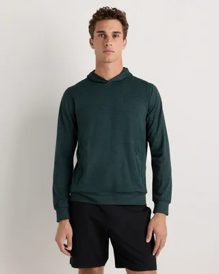 Quince Quince | Men's Super Soft Performance Hoodie Pullover in Heather Green — Men Autumn green Activewear