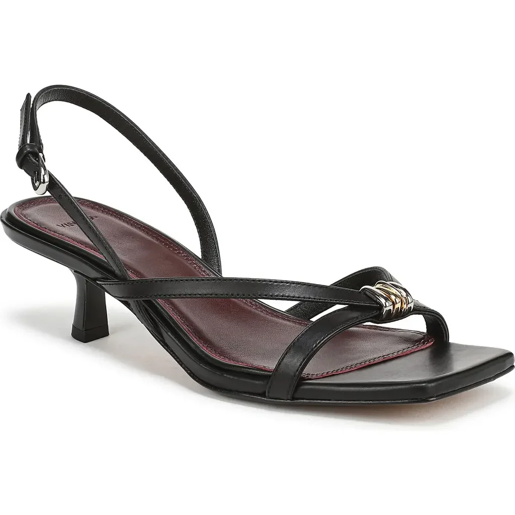 Vince Vince Tali Slingback Kitten Heel Sandal in Black — Women Winter black Shoes