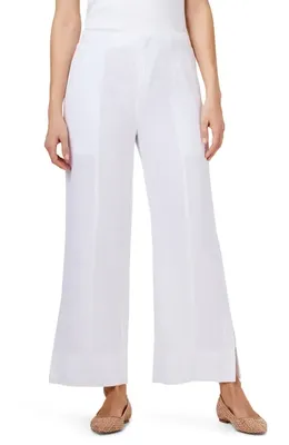 NIC+ZOE NIC+ZOE Rumba Park Wide Leg Crop Organic Linen Blend Pants in Paper White — Women Winter white Pants