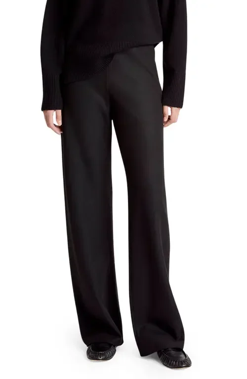 Vince Vince High Waist Straight Leg Pants in Black — Women Winter black Pants
