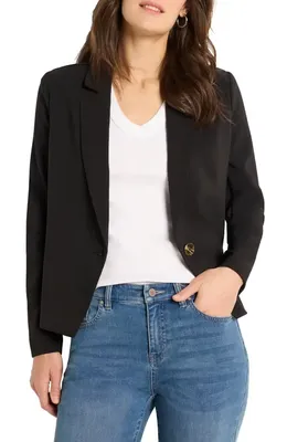 NIC+ZOE NIC+ZOE Anywhere Stretch Blazer in Black Onyx — Women Winter Outerwear