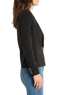 NIC+ZOE NIC+ZOE Anywhere Stretch Blazer in Black Onyx — Women Winter Outerwear