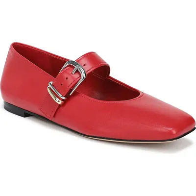 Vince Vince Daniela Mary Jane Flat in Crimson Leather — Women Winter red Shoes