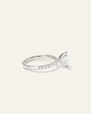 Quince Quince | Women's Lab Grown Diamond Princess Petite Pave Engagement Ring 1.5ct in White Gold — Women Summer ivory Accessories