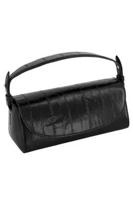 Vince Vince Mini Sabrina Eel Embossed Leather Top Handle Bag in Black — Women Winter black Hand Bags