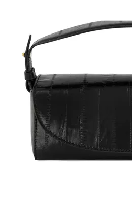 Vince Vince Mini Sabrina Eel Embossed Leather Top Handle Bag in Black — Women Winter black Hand Bags