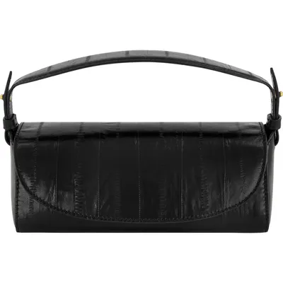Vince Vince Mini Sabrina Eel Embossed Leather Top Handle Bag in Black — Women Winter black Hand Bags