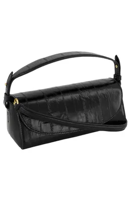 Vince Vince Mini Sabrina Eel Embossed Leather Top Handle Bag in Black — Women Winter black Hand Bags