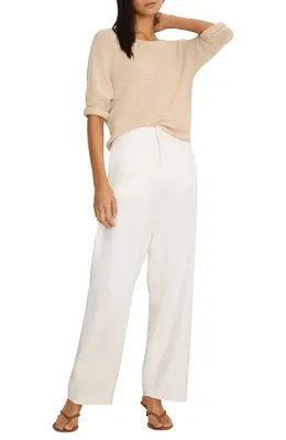 NIC+ZOE NIC+ZOE Crimpy Roll Sleeve Sweater in Latte — Women Autumn beige Tops