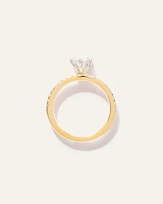 Quince Quince | Women's Lab Grown Diamond Marquise Petite Pave Engagement Ring 1.5ct in Yellow Gold — Women Spring gold Accessories